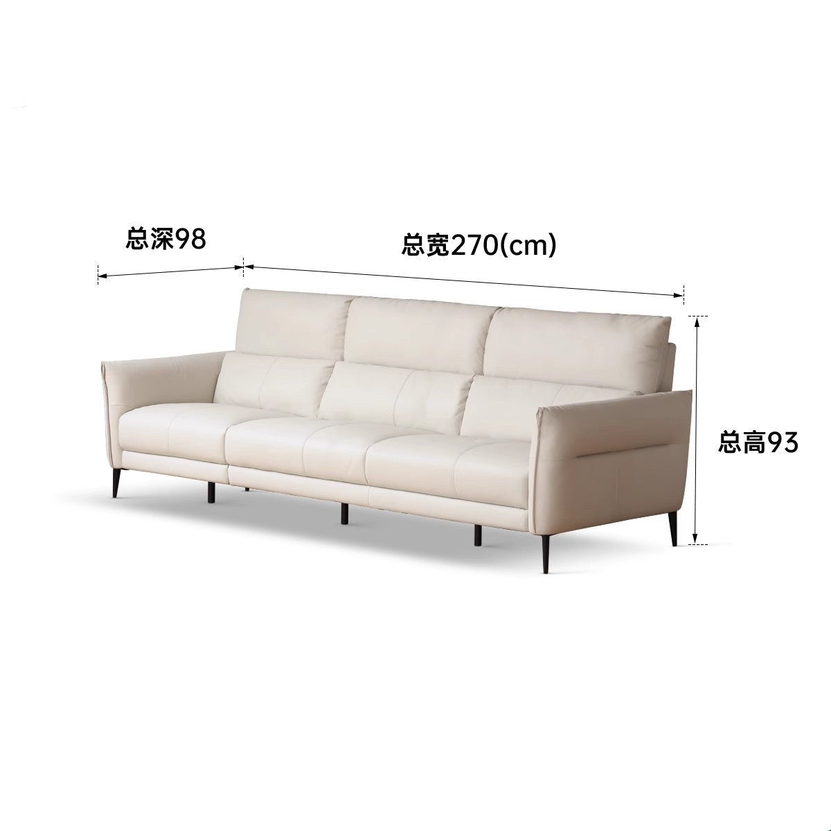 First layer cowhide sofa Italian light luxury: