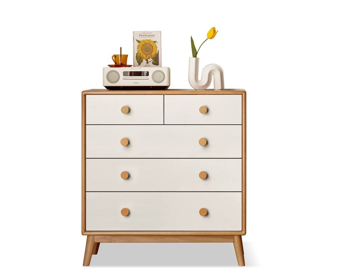 Beech,Birch wide chest of drawers modern)