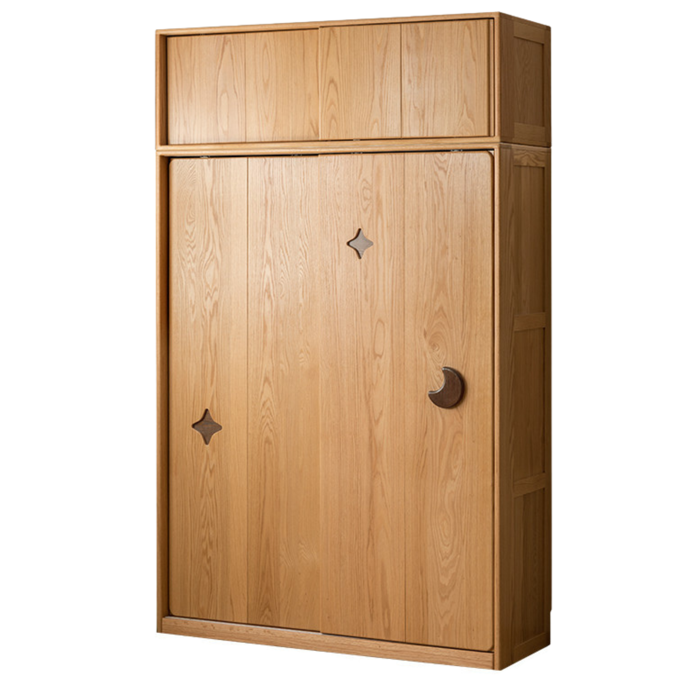 Oak Solid Wood Children's Sliding Door Wardrobe