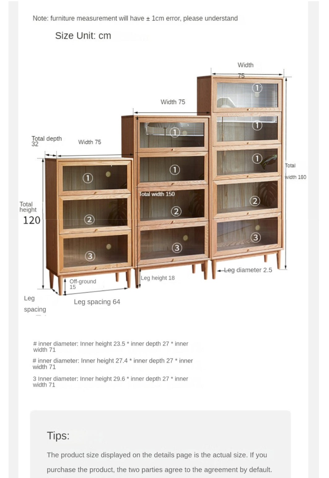 Multi-layer flip door side cabinet, bookcase oak solid wood"-