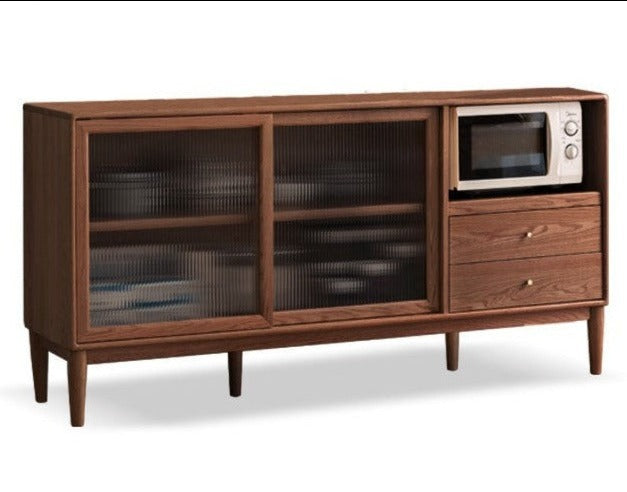 Oak solid wood sideboard multi-functional buffet cabinet,