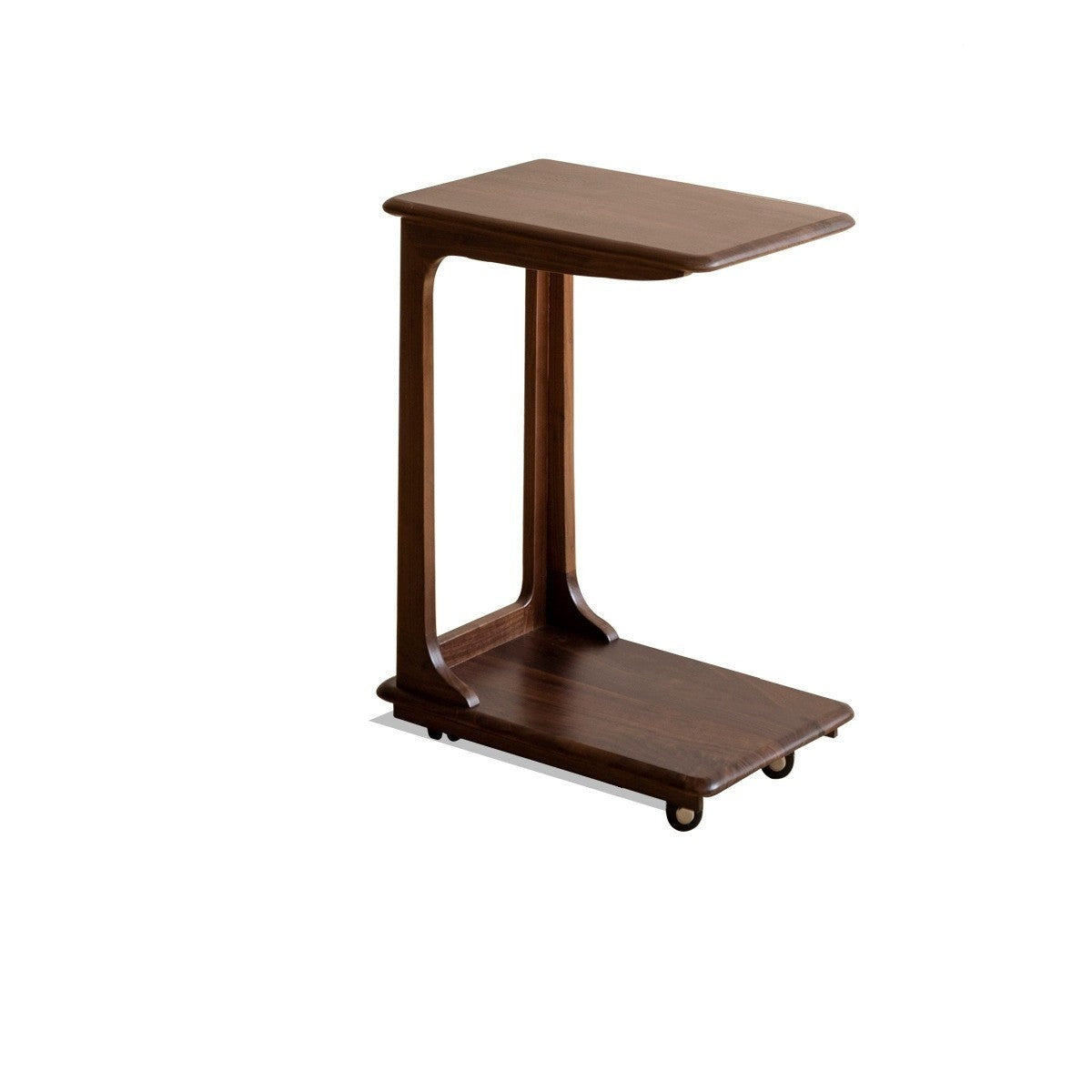 Black Walnut Solid Wood Mobile Side Table "