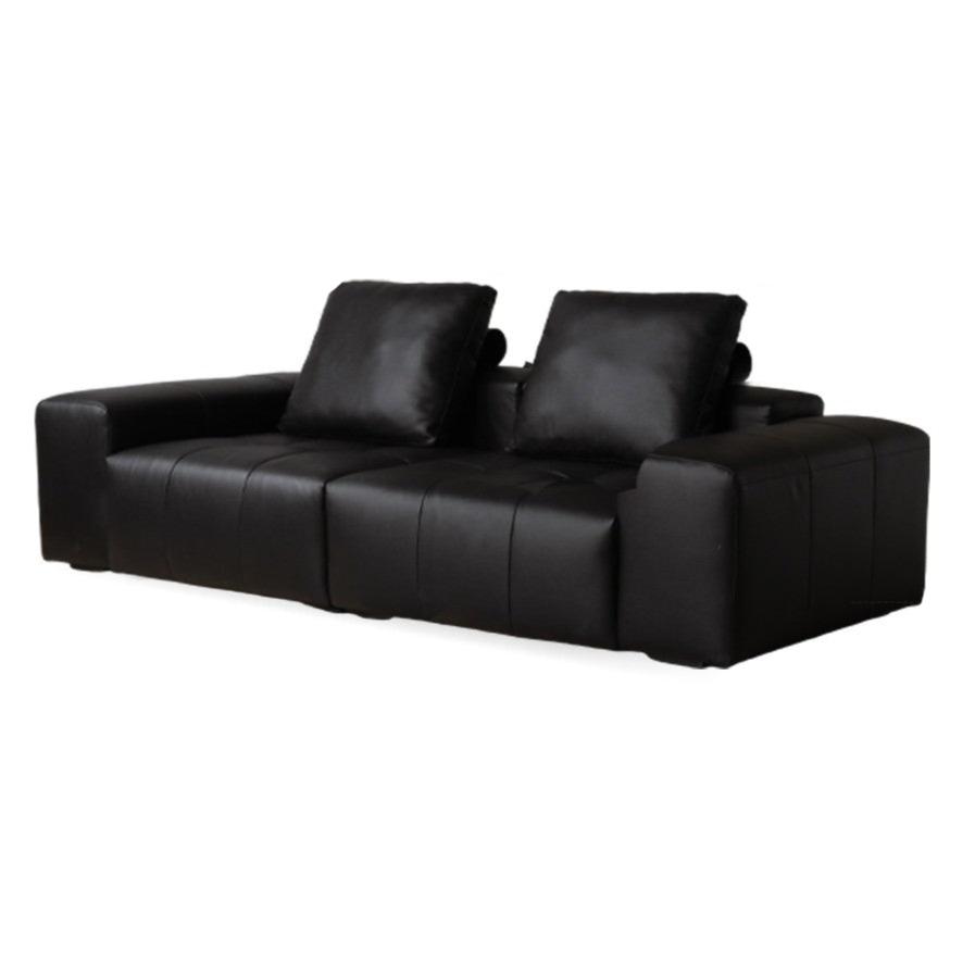 Leather straight Italian pixel module sofa