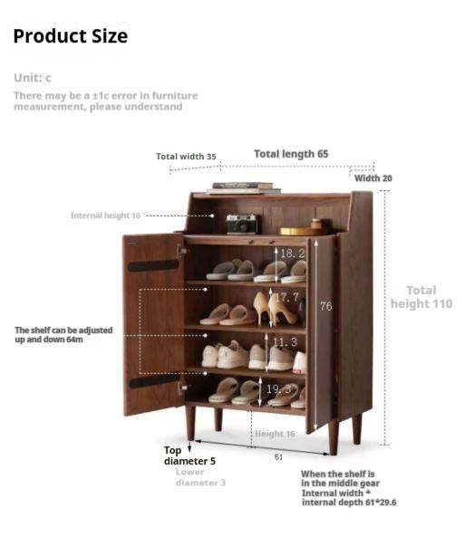 Oak Solid Wood Shoe Entrance Porch Cabinet