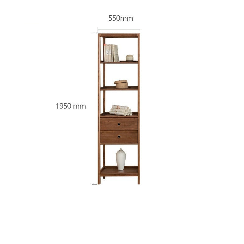 Ash solid wood bookshelf combined bookcase display cabinet wall shelf<