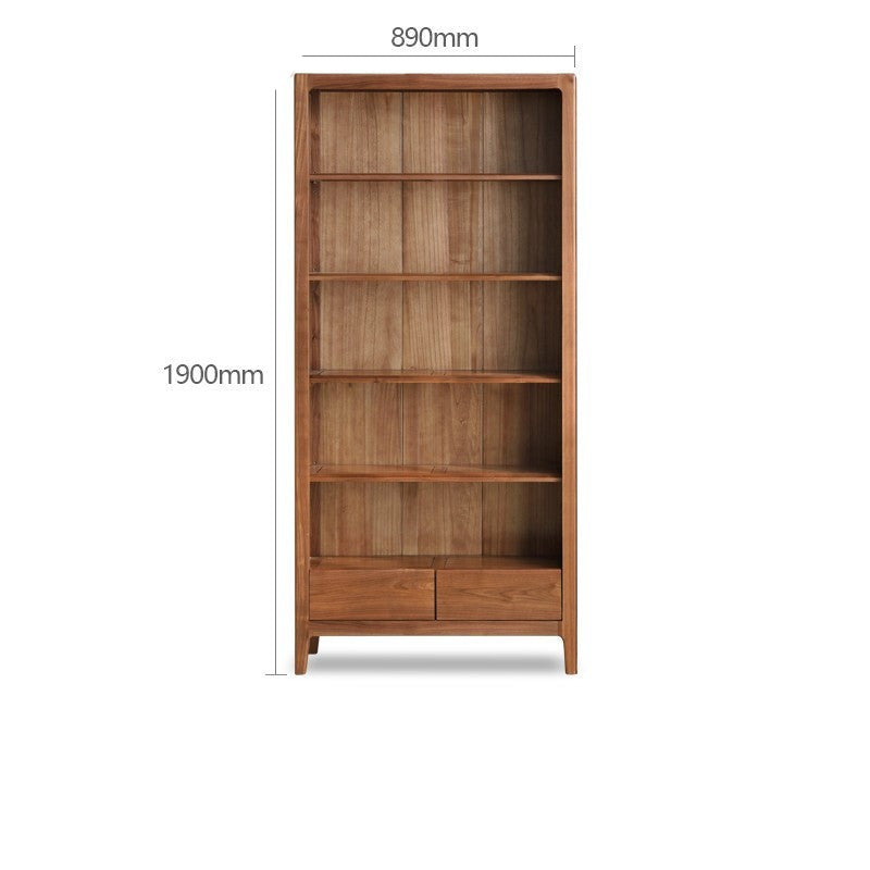 Black walnut solid wood bookcase free combination bookshelf<