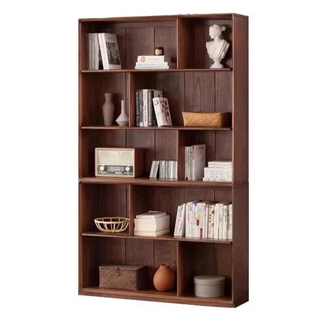 Black Walnut Solid Wood Floor-standing Low Bookcase