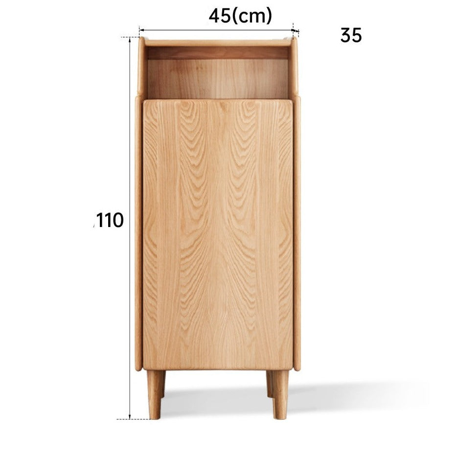 Solid wood rattan entrance shoe cabinet