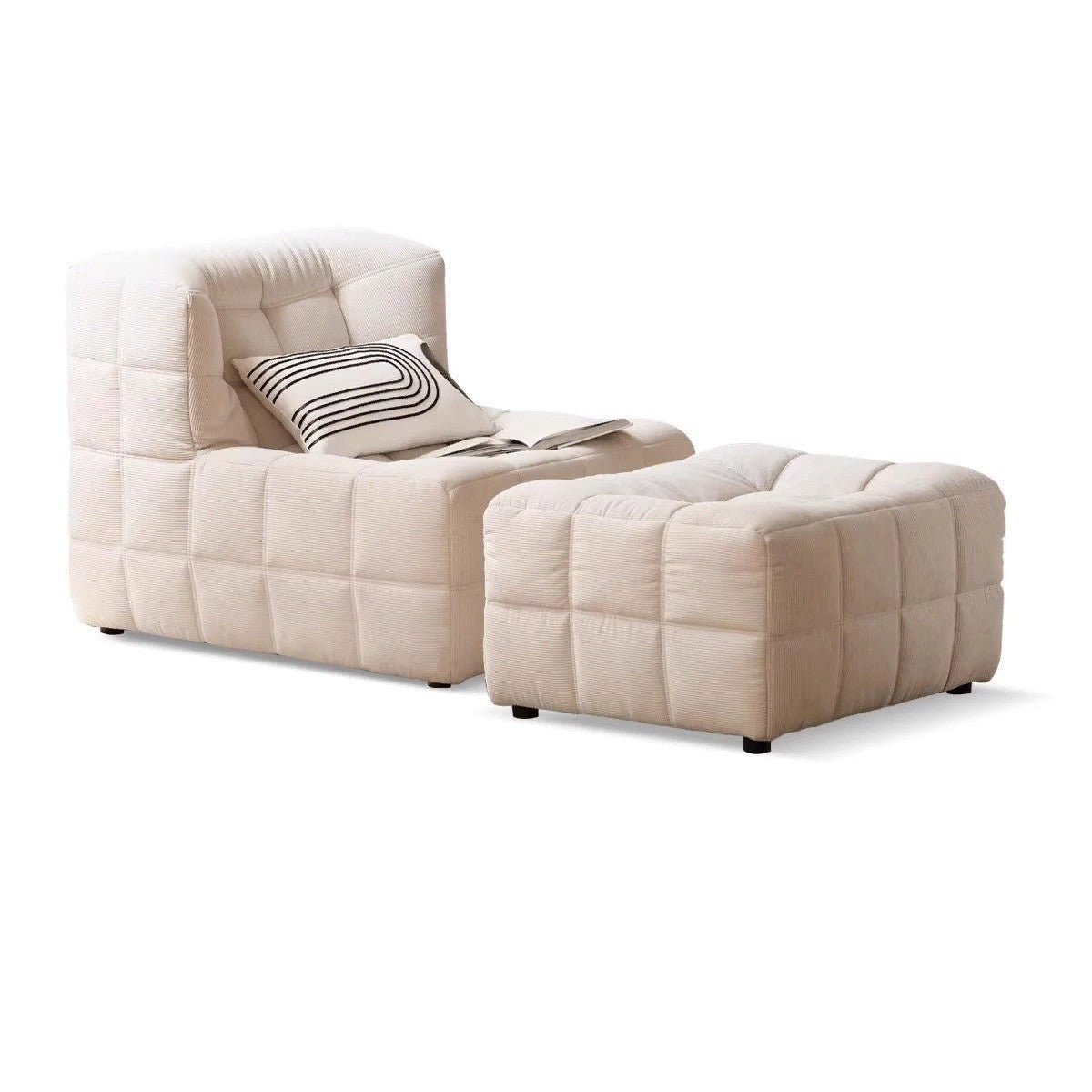Cream Style Lazy Sofa Modern Leisure square design"