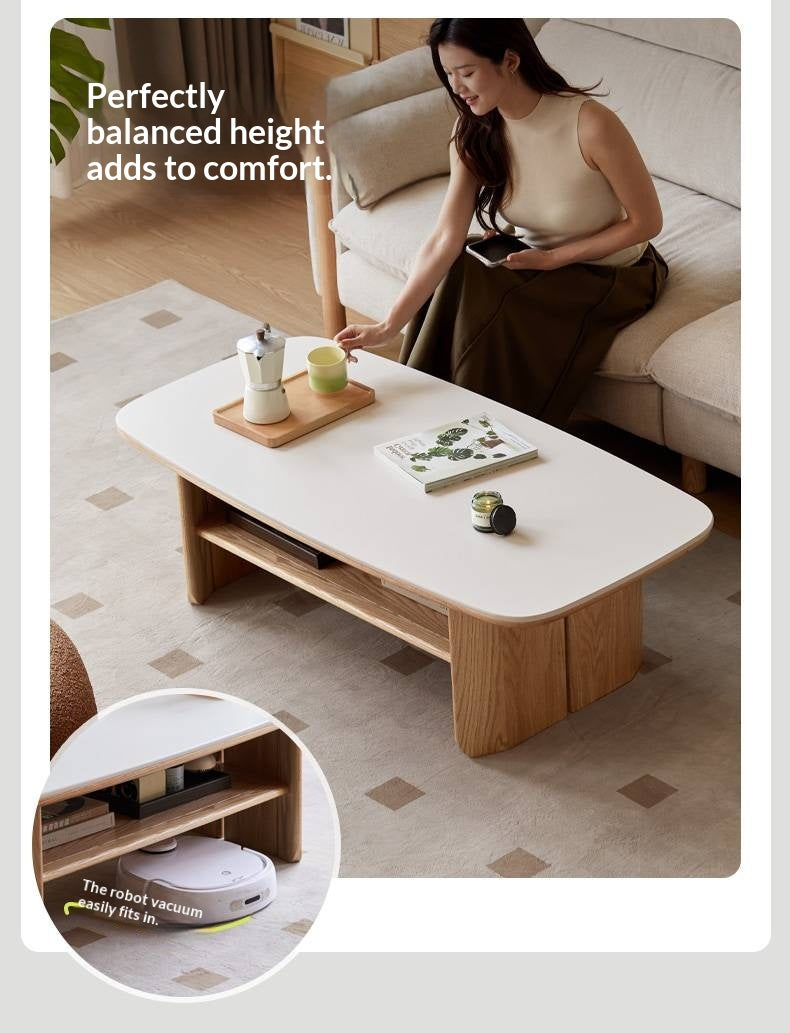 Oak Solid Wood Modern Slab Coffee Table