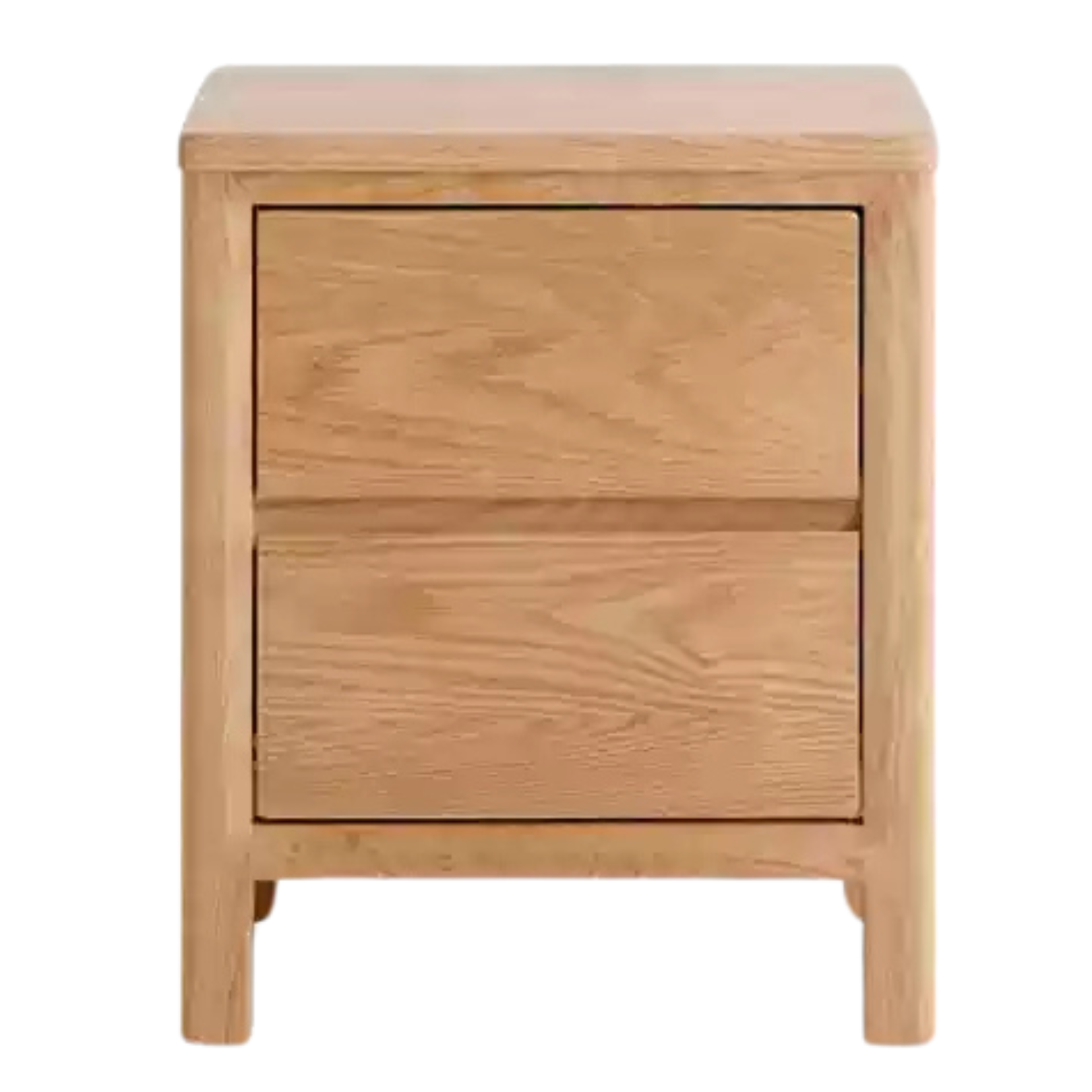 Oak Solid Wood Nightstand with Locker