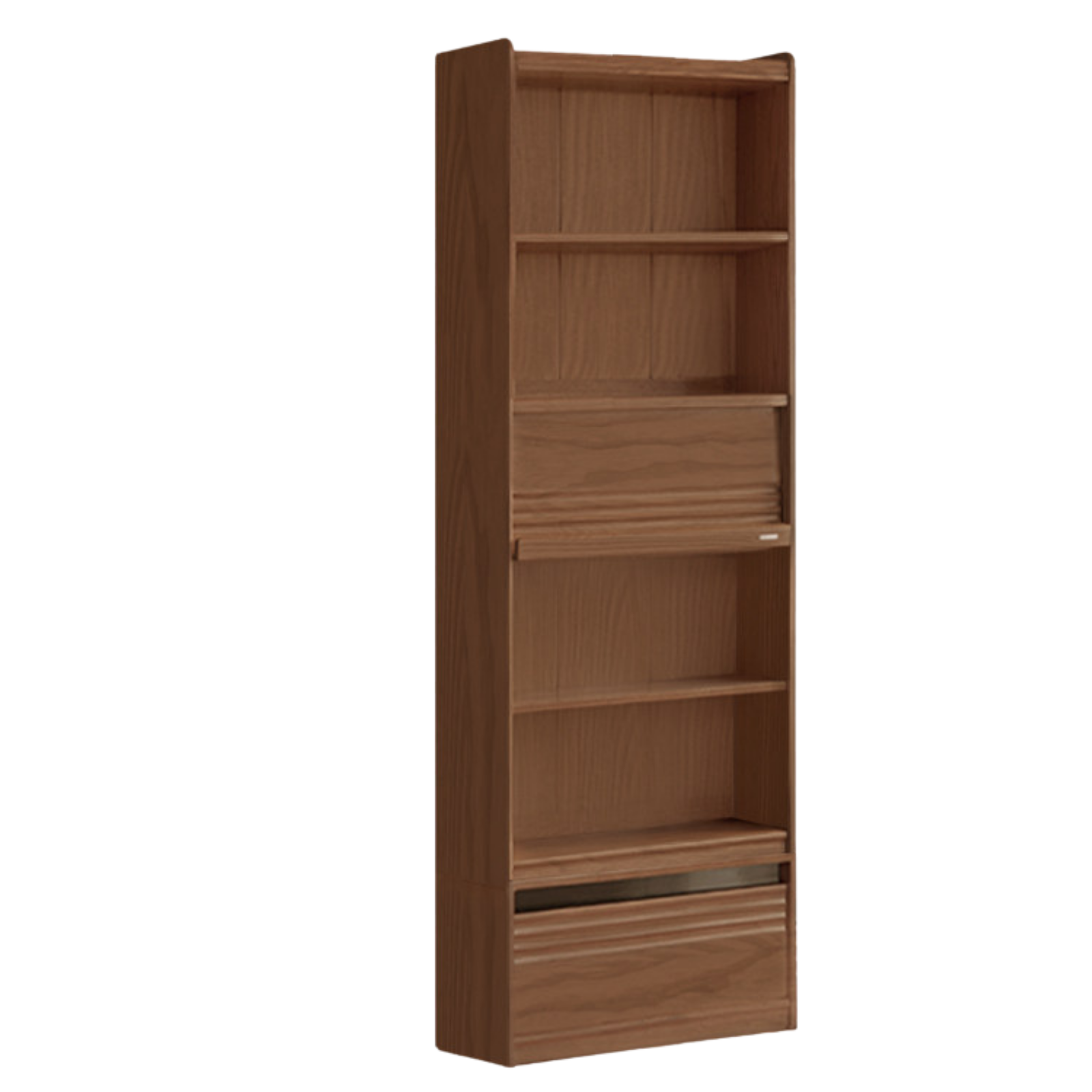 Black Walnut, Sandalwood, Oak, Ash Solid Wood Combination Bookcase with Floor Display and Luxury Storage
