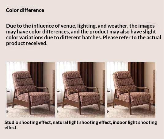 Ash Solid Wood Recliner Chair, Adjustable Upholstered Lounge Chair with Removable Washable Cover