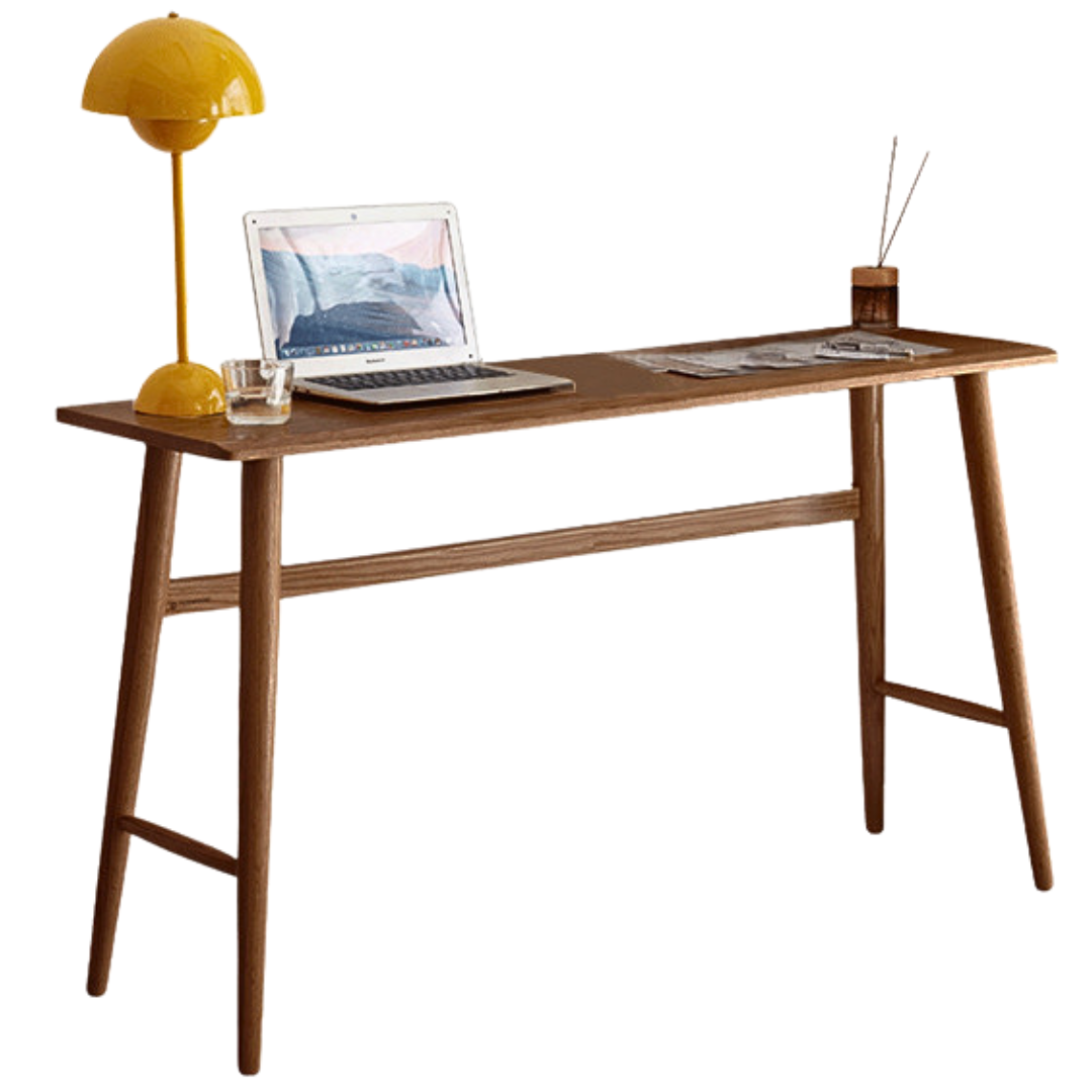 Oak, Cherry Solid Wood Narrow Office Desk