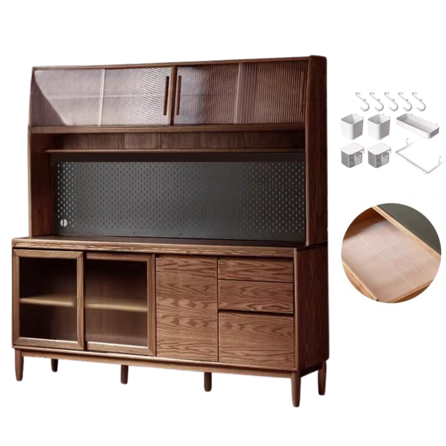 Oak Solid Wood Large Capacity Storage Sideboard,