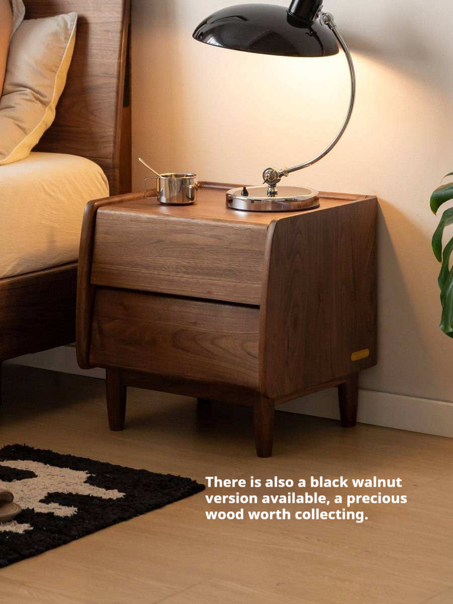 Cherry Wood Waves Nightstand.