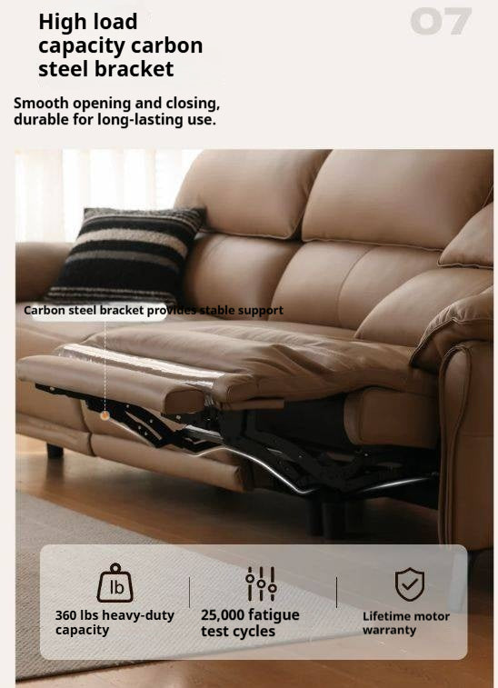Genuine Leather Modern Zero Wall Power Reclining  Sofa