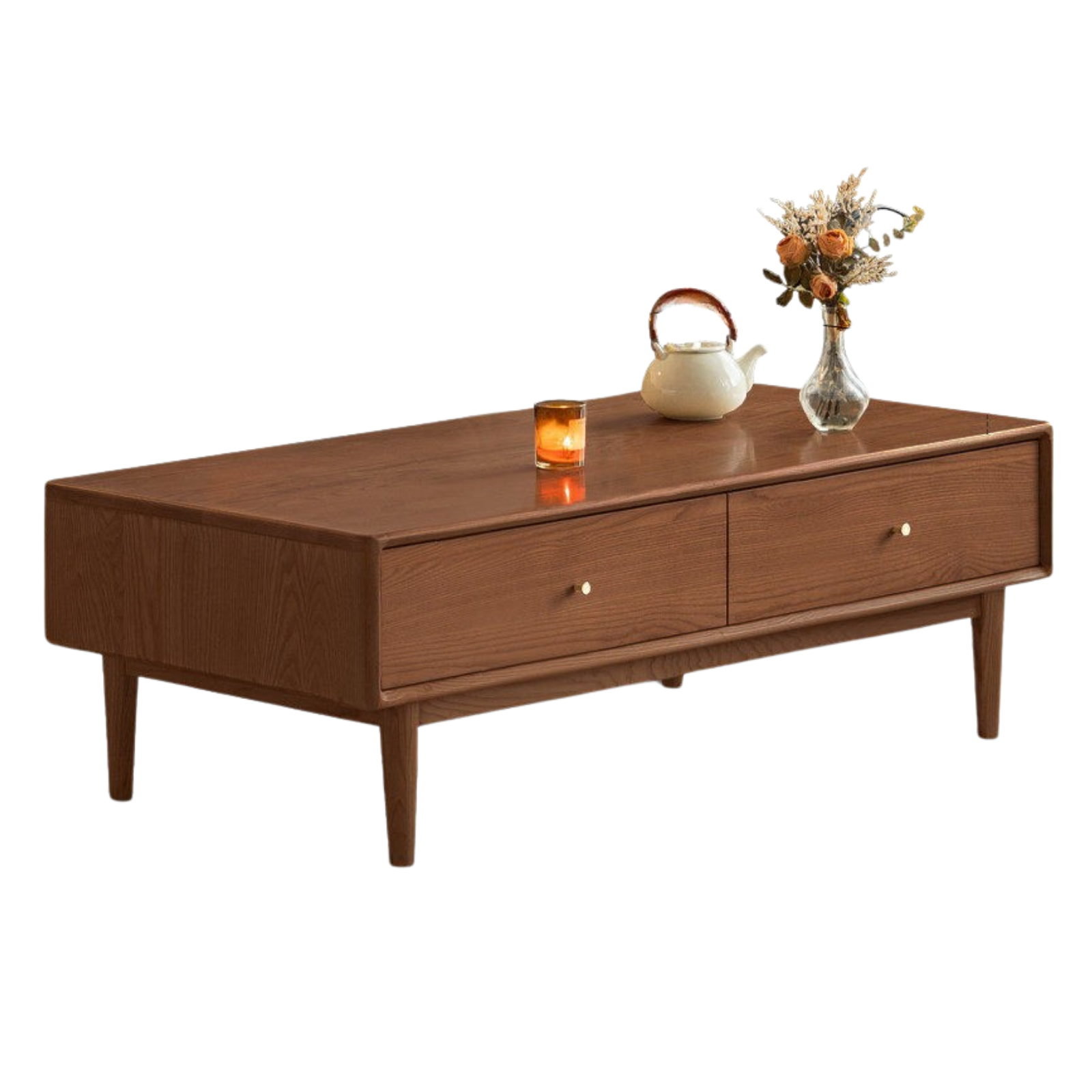 Ash Solid Wood Modern Rock Plate Coffee Table