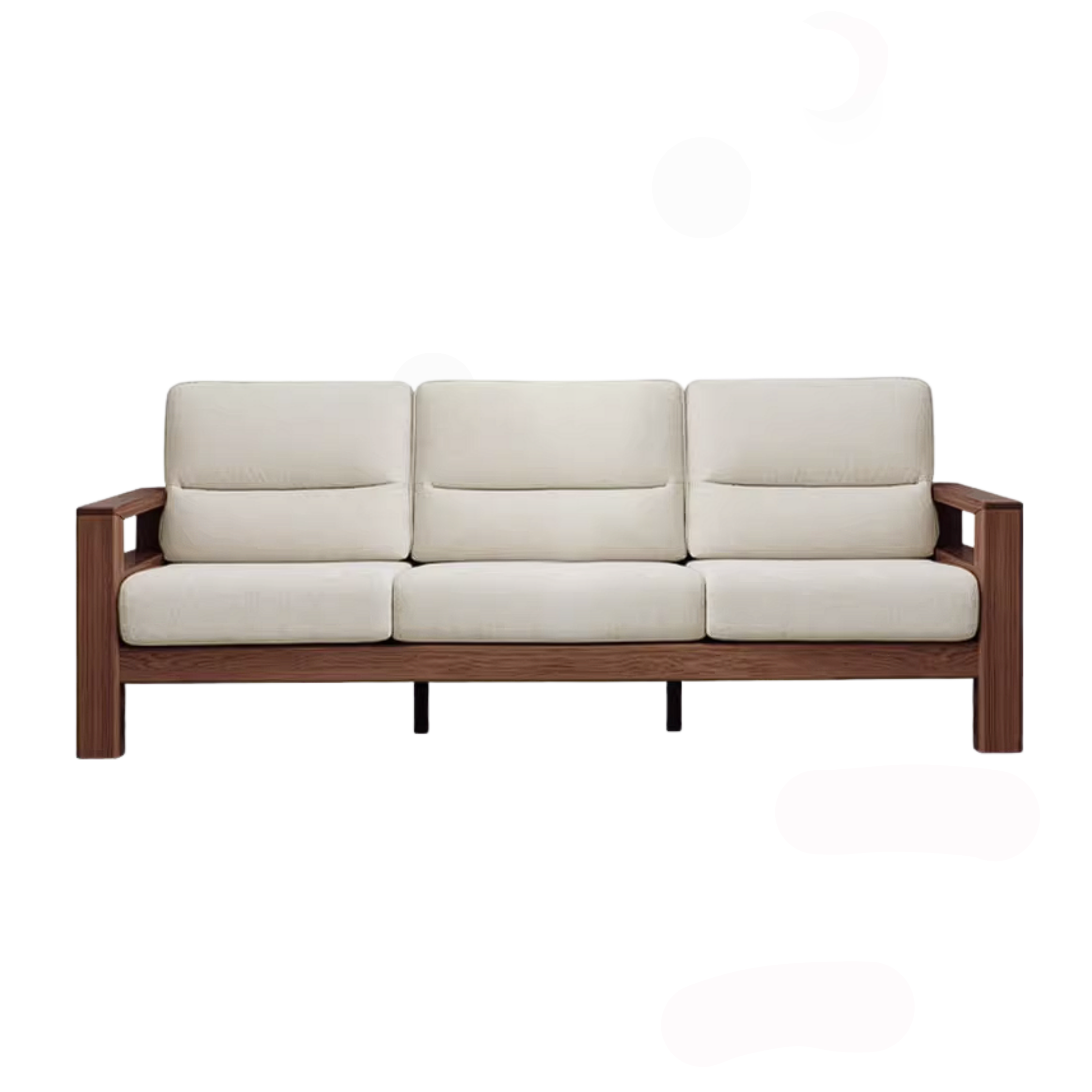 Black Walnut, Ash, Golden Sandalwood Solid Wood Corner Sofa with Fabric Upholstery
