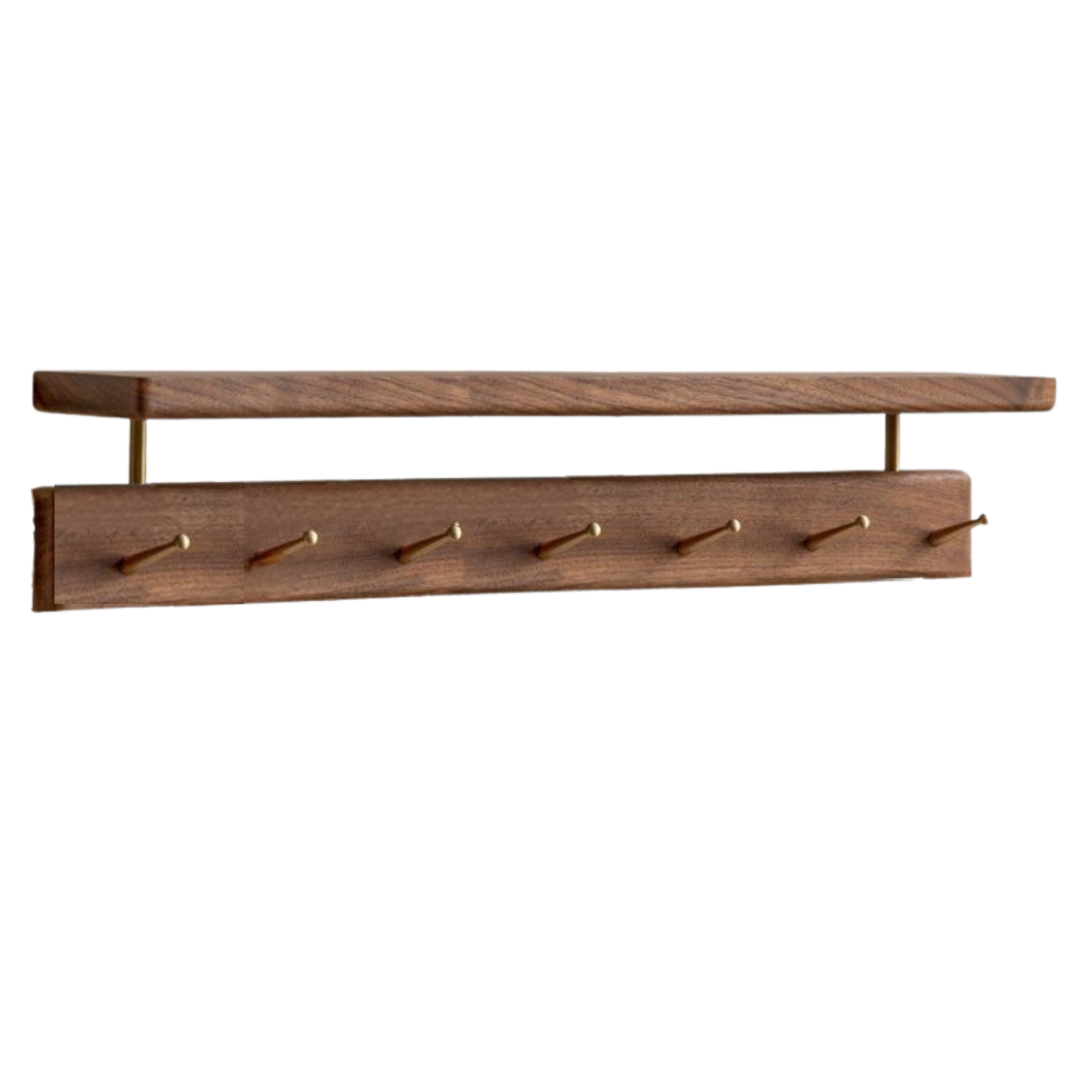Black Walnut, Beech Solid Wood Wall Shelf