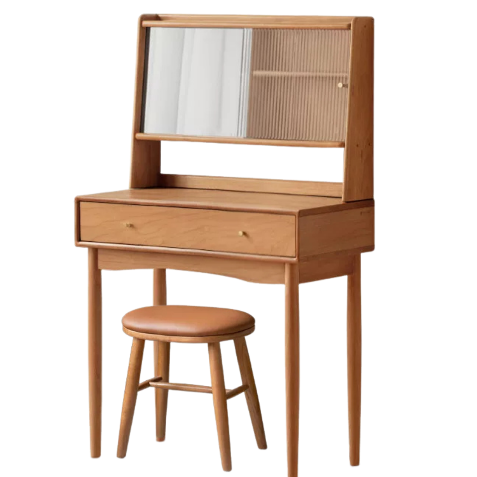 Cherry, Birch Solid Wood Multi-Functional Storage Vanity Table