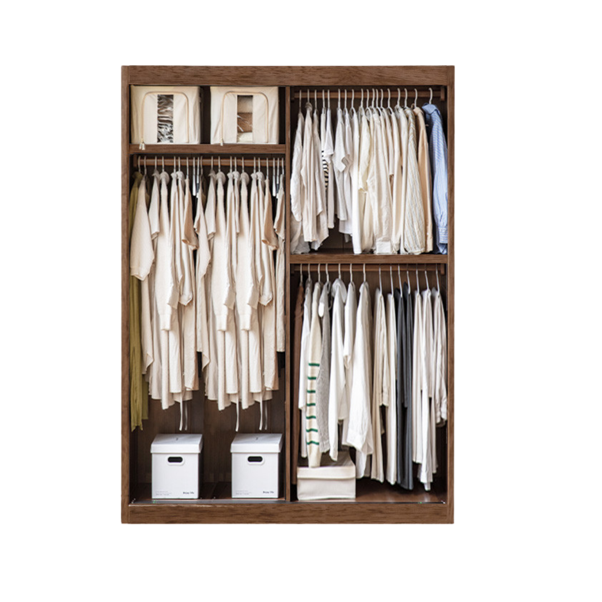 Golden Sandalwood Solid Wood Wardrobe