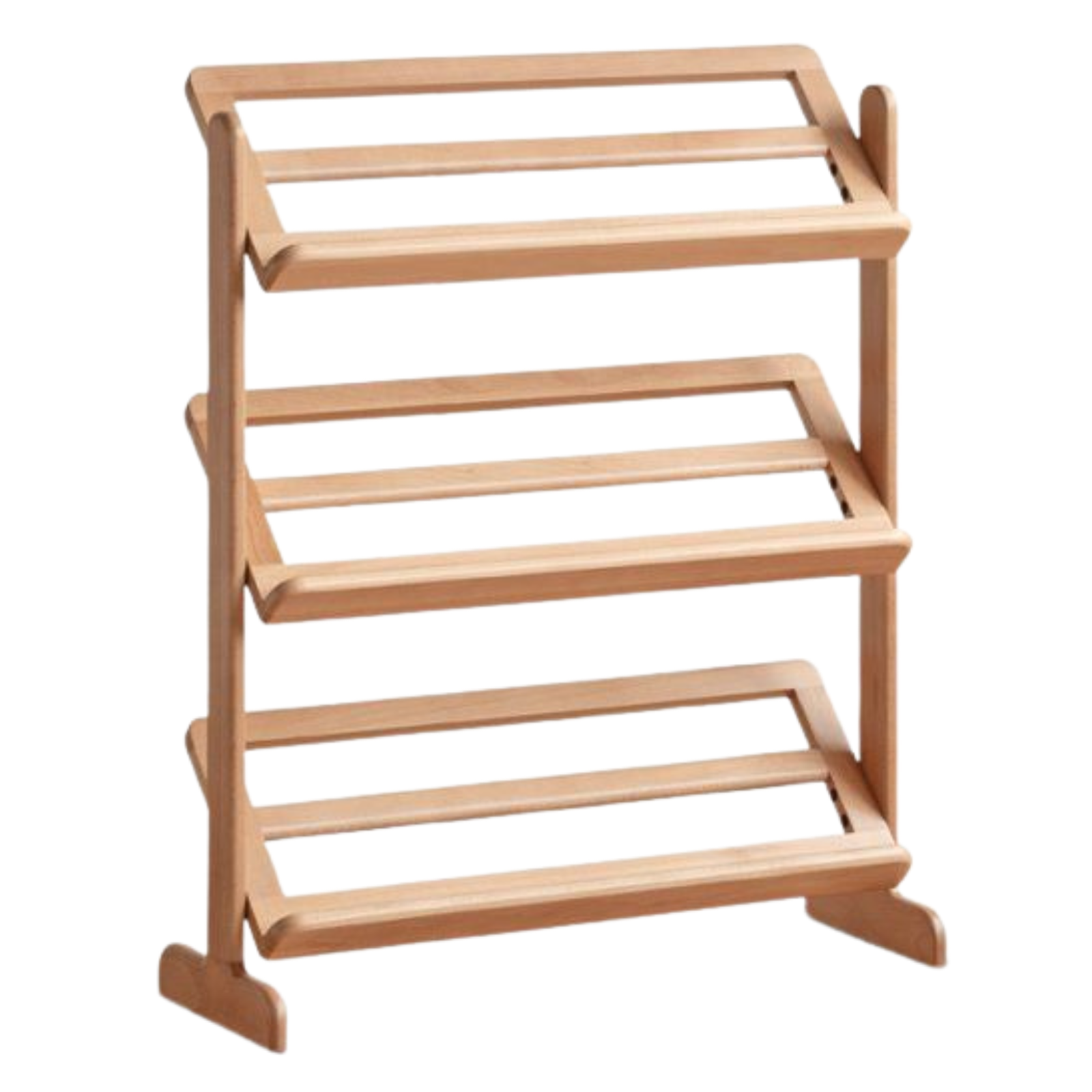 Beech Solid Wood Multi Tier Slim Entryway Storage Organizer