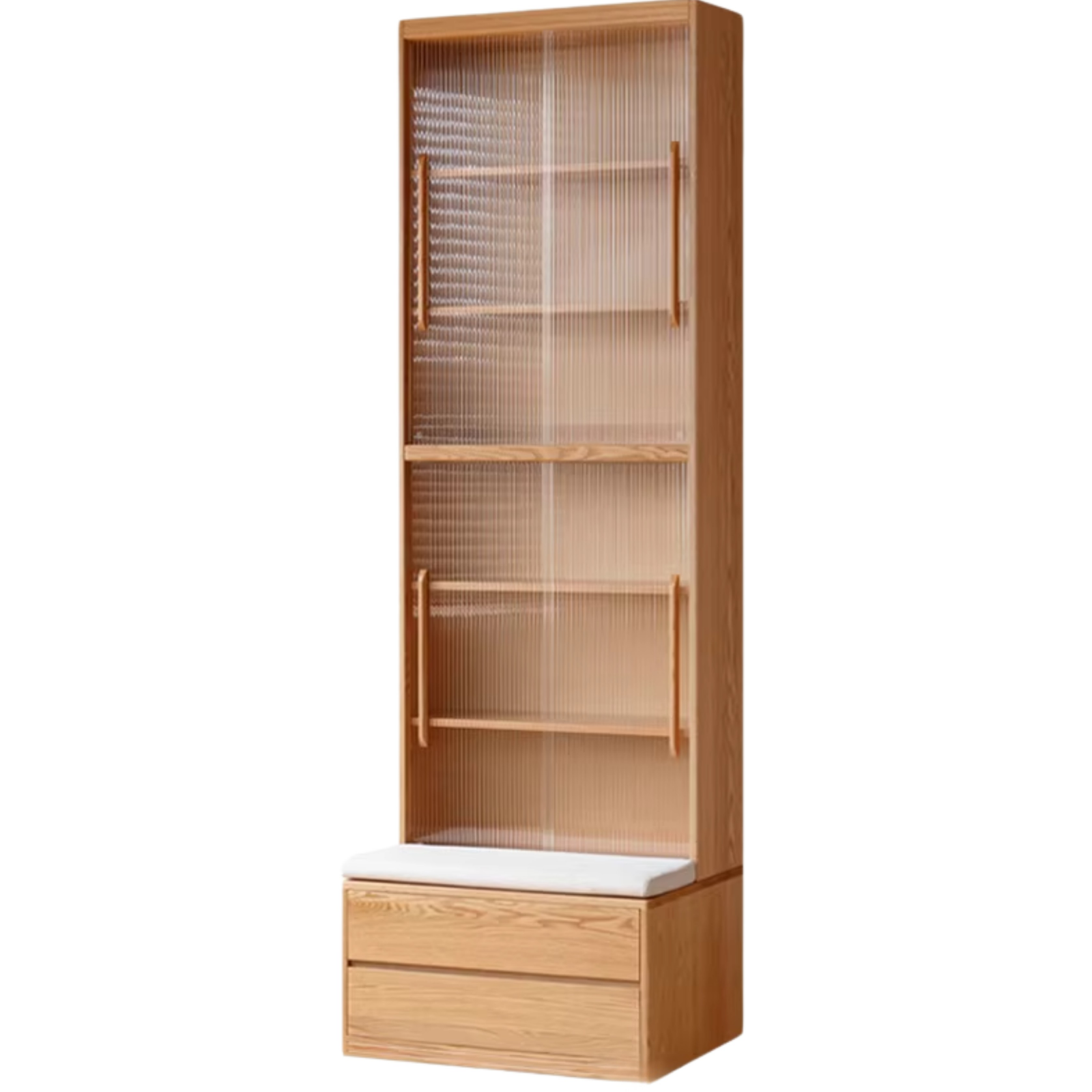 Ash, Oak Solid Wood Modern Combination Bookcase Integrated Card Seat