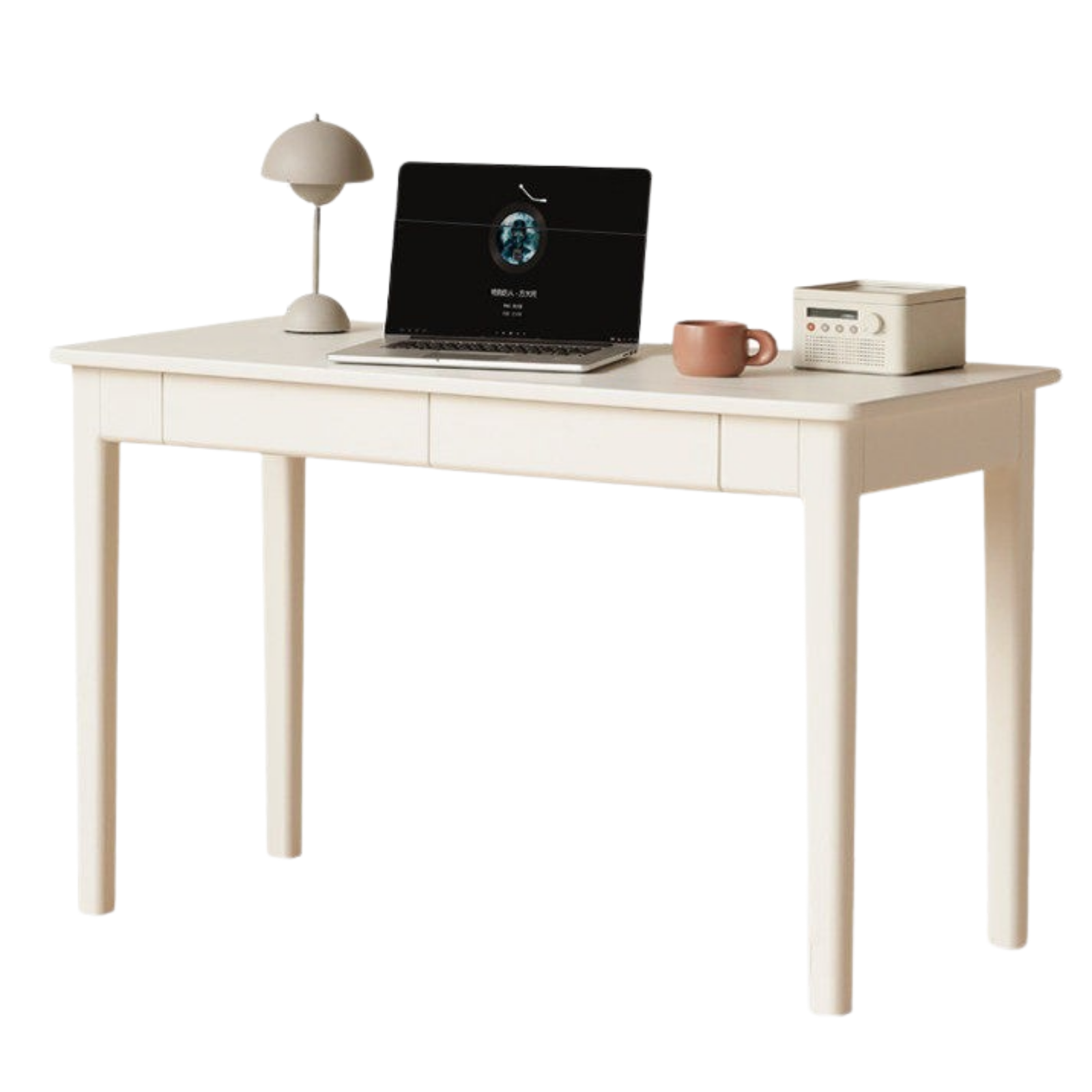 Solid RubberWood Wood Office Desk with Drawer