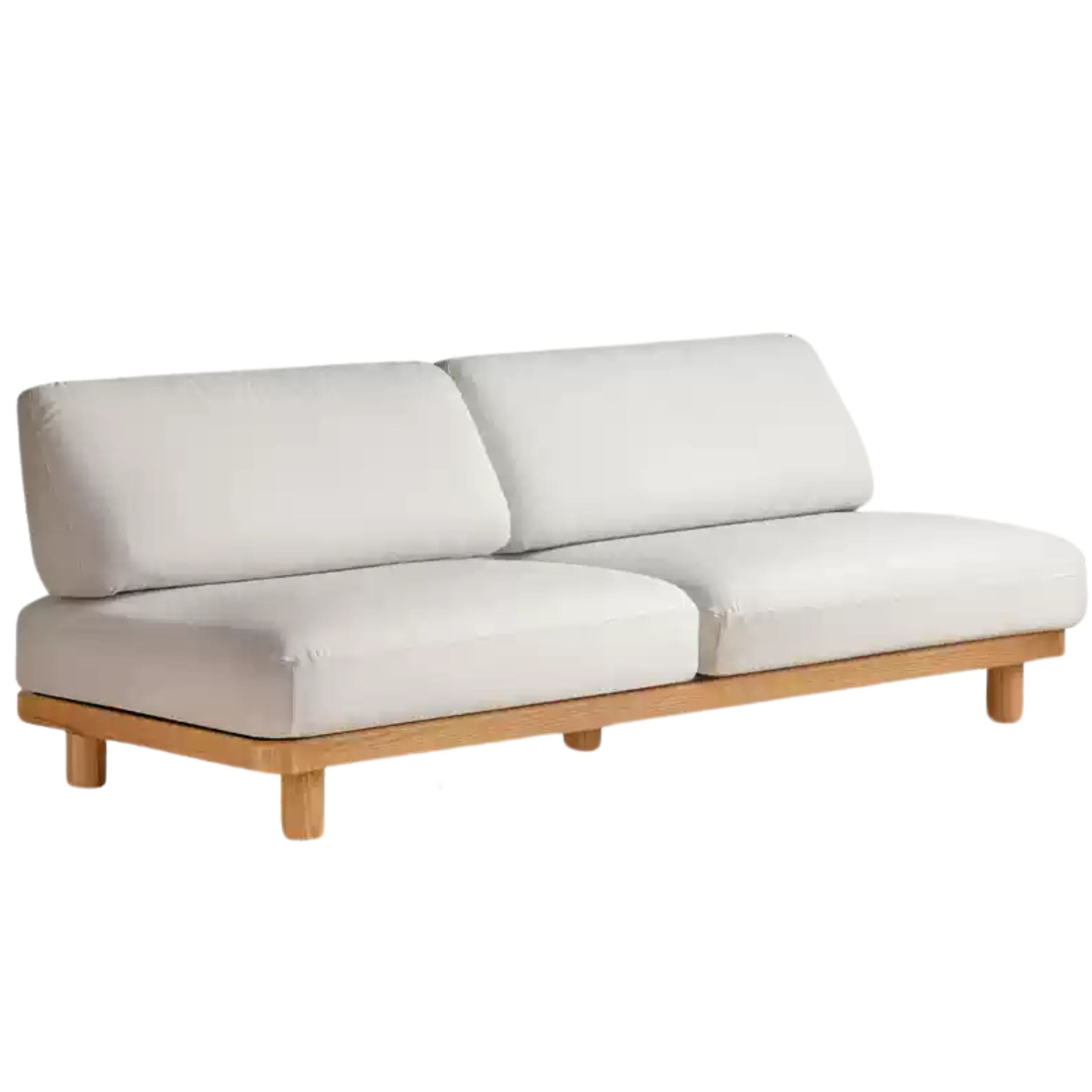 Oak Solid Wood Sofa Imitation Cotton and Linen