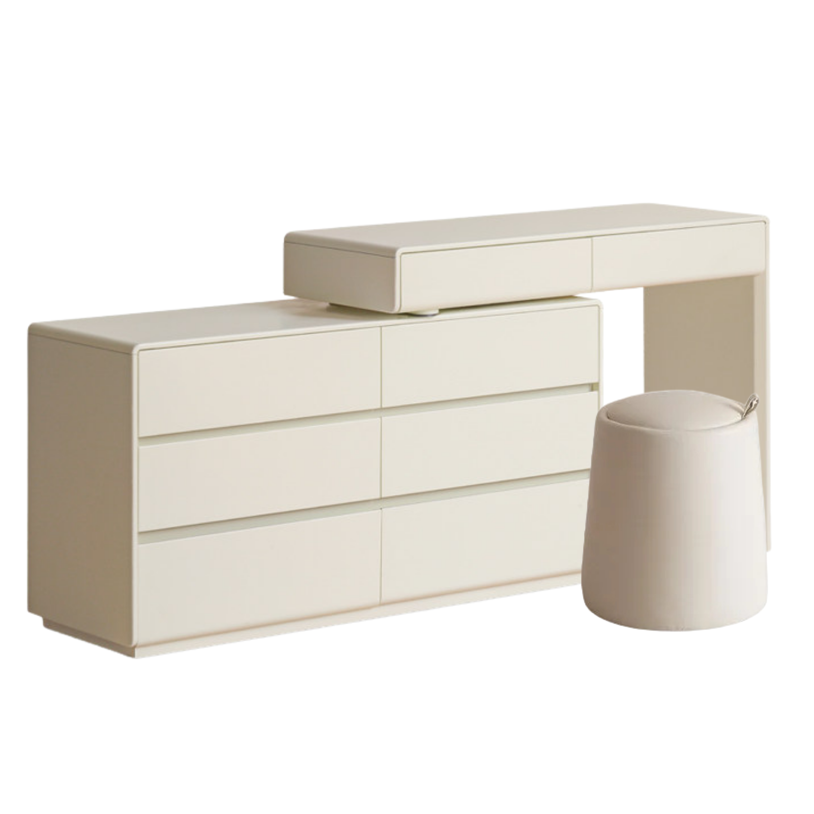 Tulipwood, Solid Rubberwood L-Shape Vanity Table.