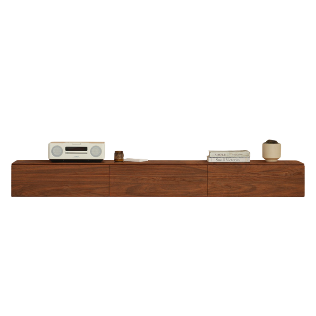 Oak, Black Walnut Solid wood suspended TV stand: