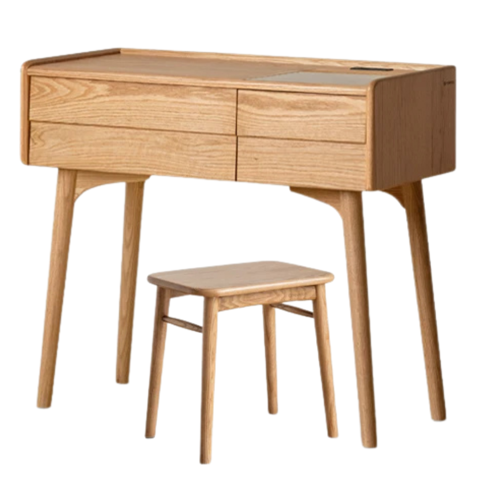Ash, Oak  Solid Wood Modern Vanity Table with Storage