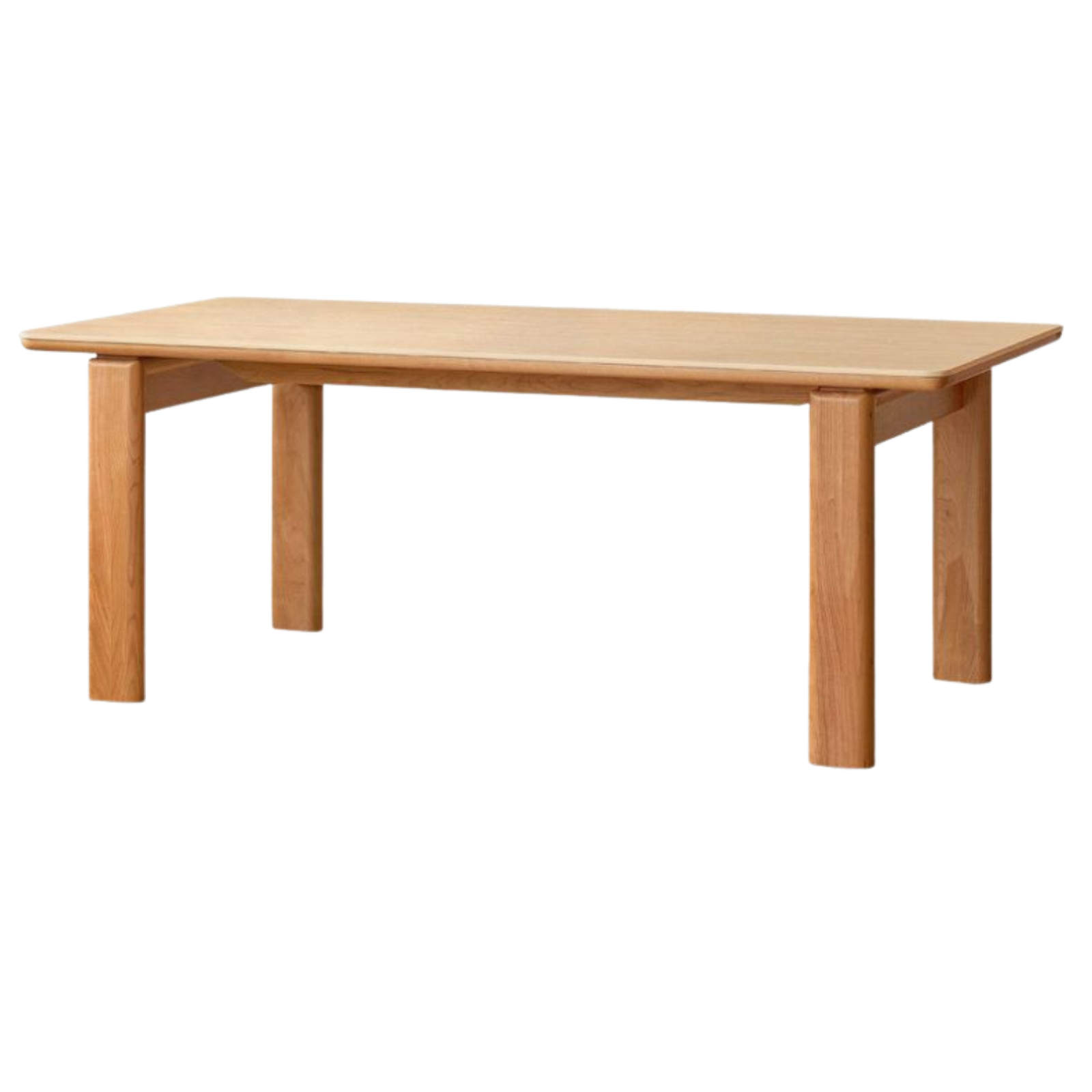 Cherry Solid Wood Vintage Style Slab Dining Table with Sintered Stone Top