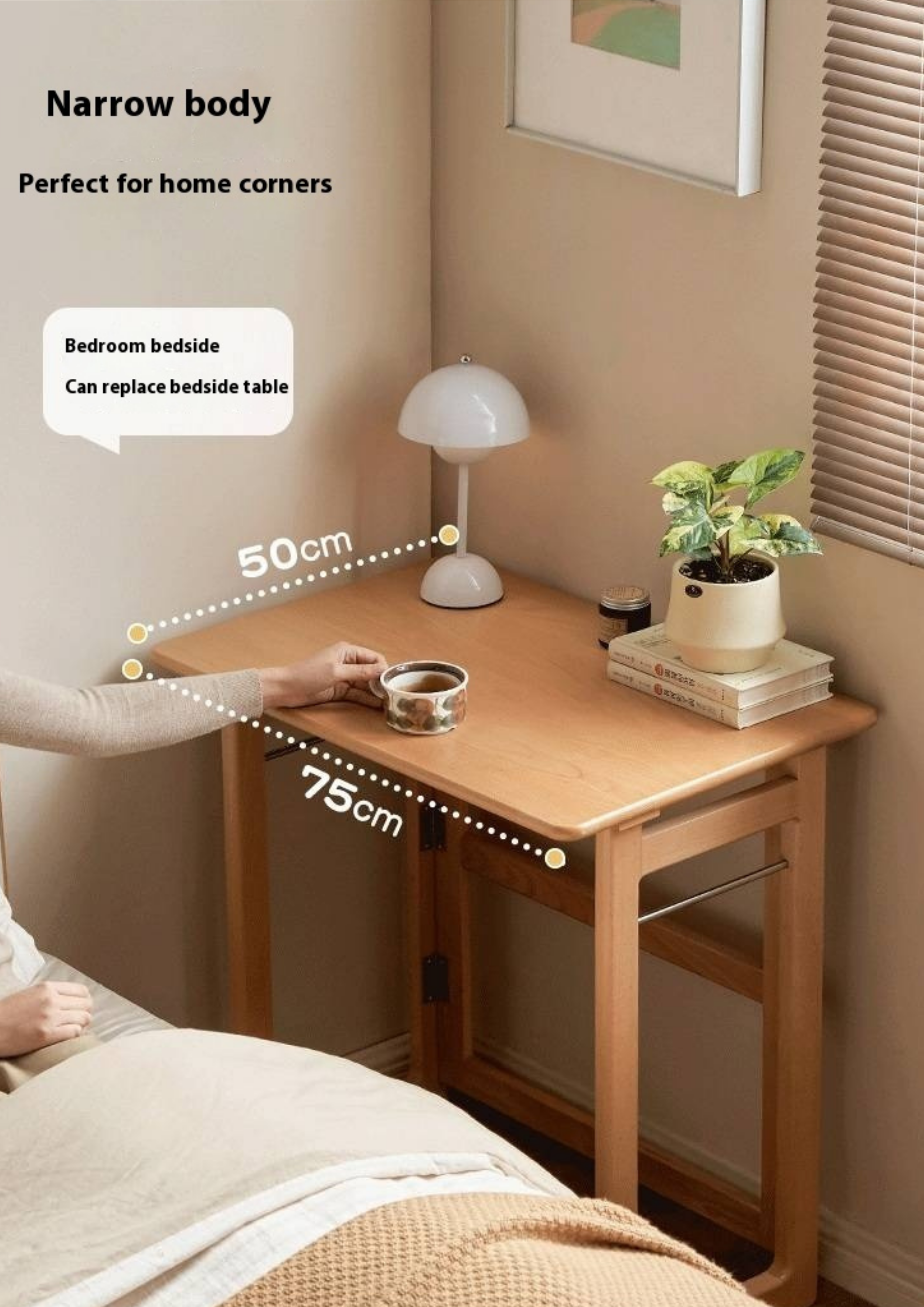Beech Solid Wood Folding Study Table