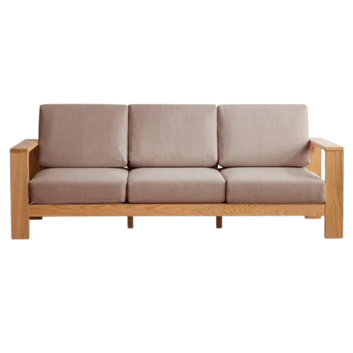 Oak Solid Wood Modern Fabric Sofa.