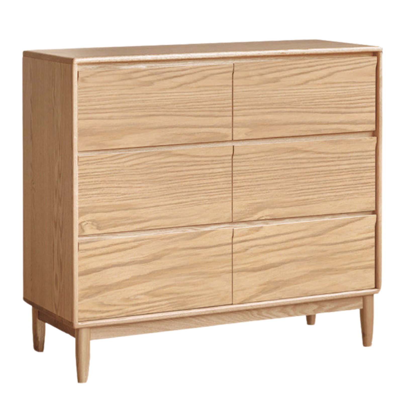 Ash, Oak Solid Wood Chest of Drawers with Floor-Standing Design