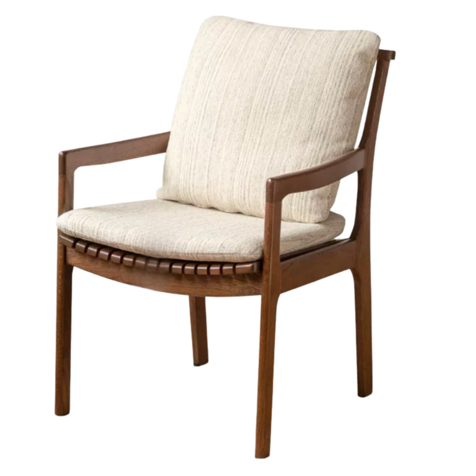 Oak Solid Wood Armchair, dual Reading Chair with Sculpted Back, Home Office Desk Chair