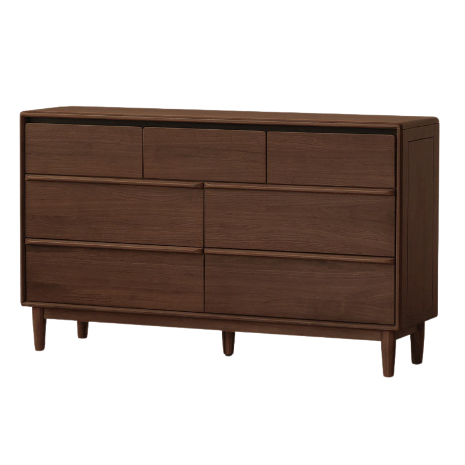 Black Walnut, Sandalwood Solid Wood, Solid Longan Hardwood Italian Light Luxury Chest of Drawers