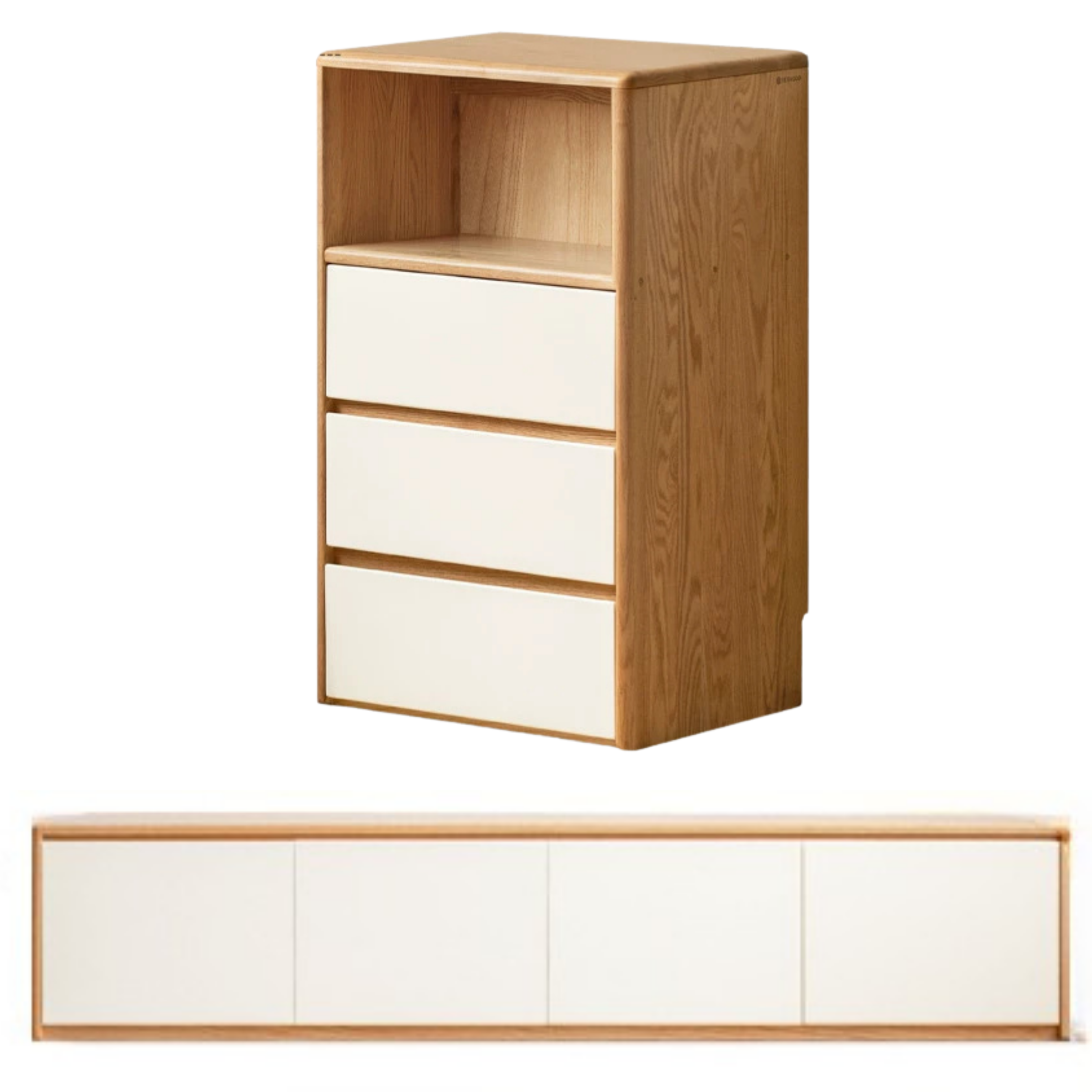 Oak Solid Wood Floor Side Cabinet