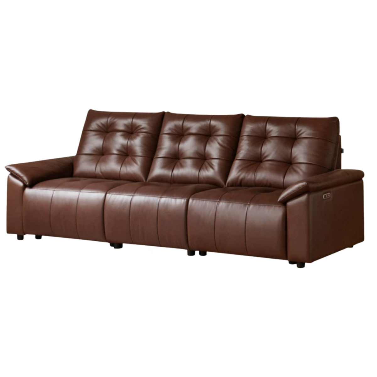 Genuine Leather Zero-Wall Recliner – Piano-Key Electric Sofa