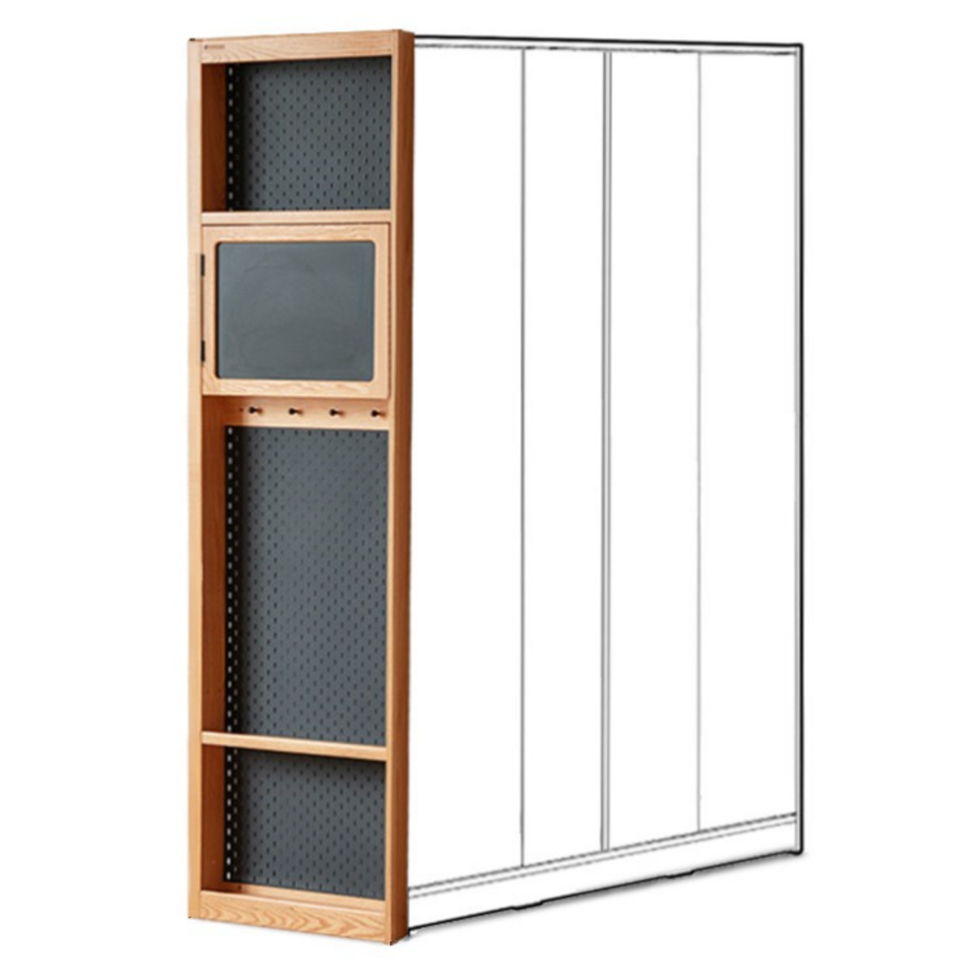 Oak, Cherry Solid Wood Corner Wardrobe