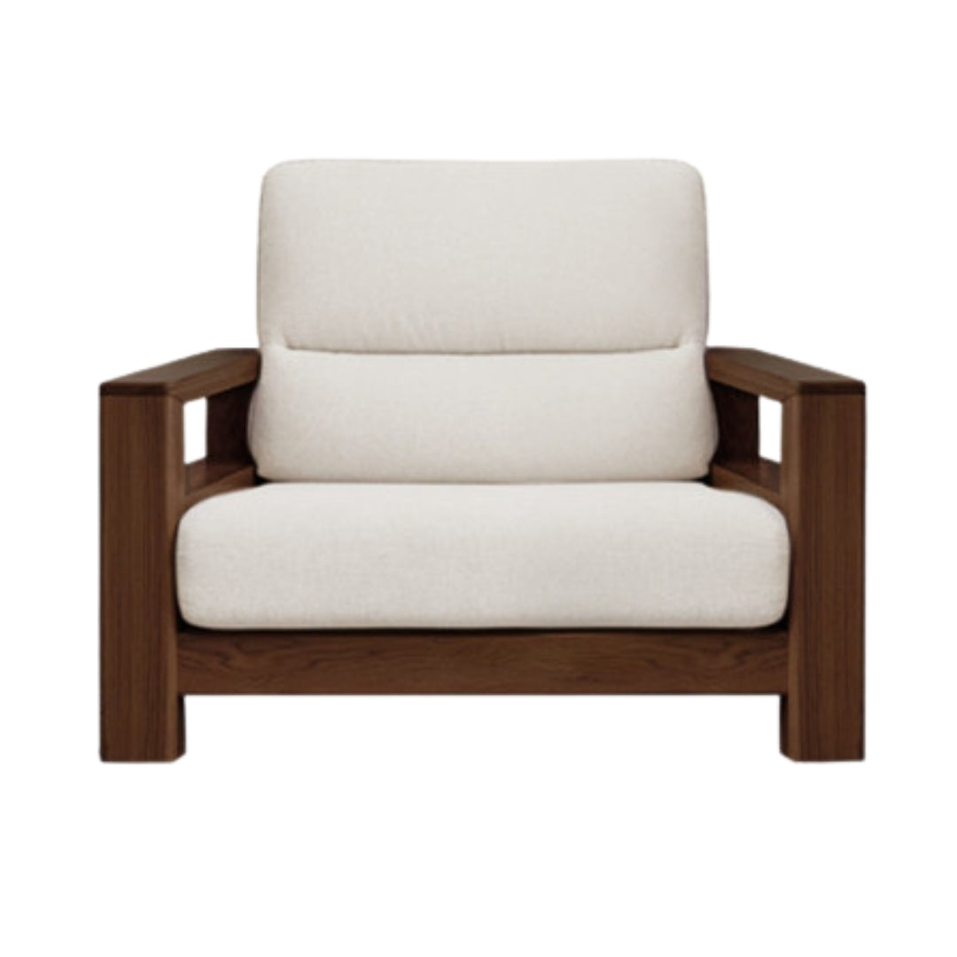 Sandalwood Solid Wood Fabric Sofa