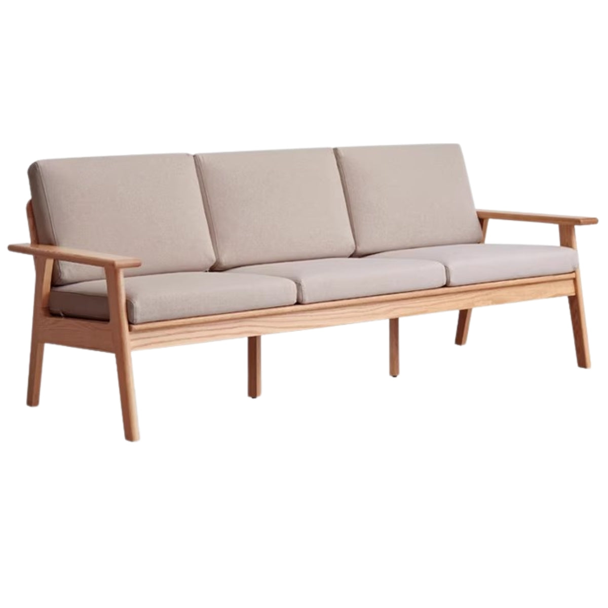 Oak Solid Wood Fabric Sofa