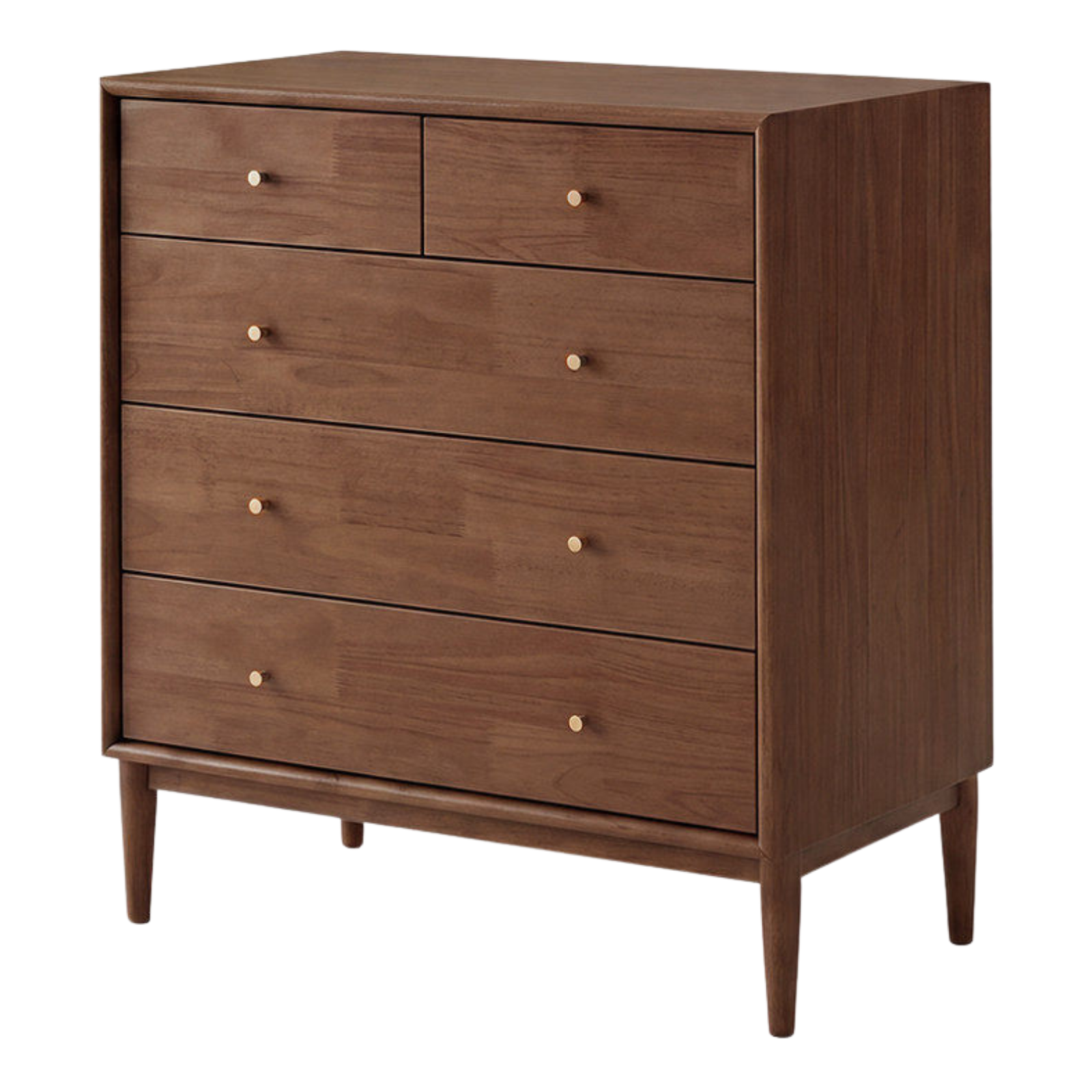 Oak, Solid Rubberwood Modern Minimalist Chest of Drawers