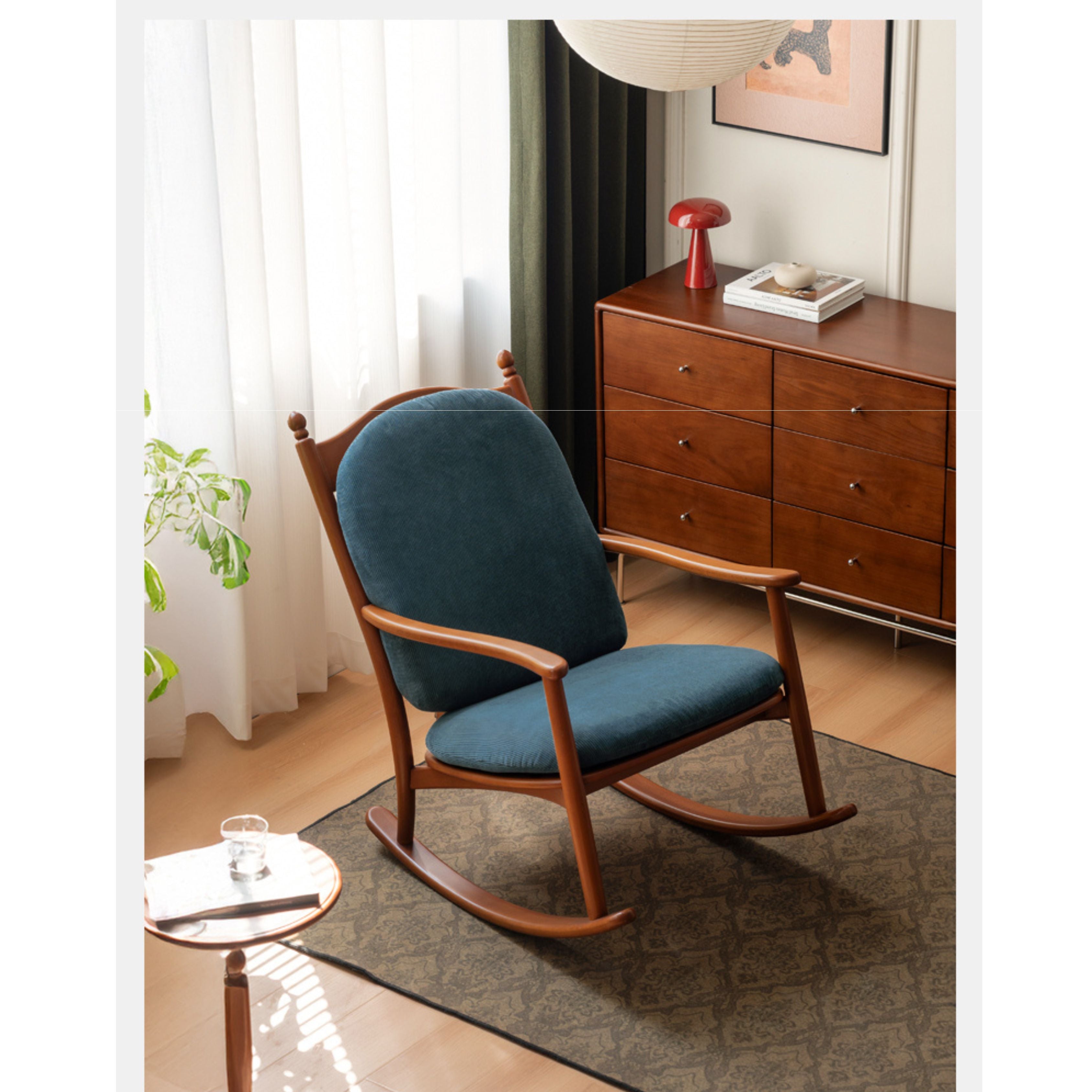 Beech Solid Wood Middle Ages Rocking Sofa Chair