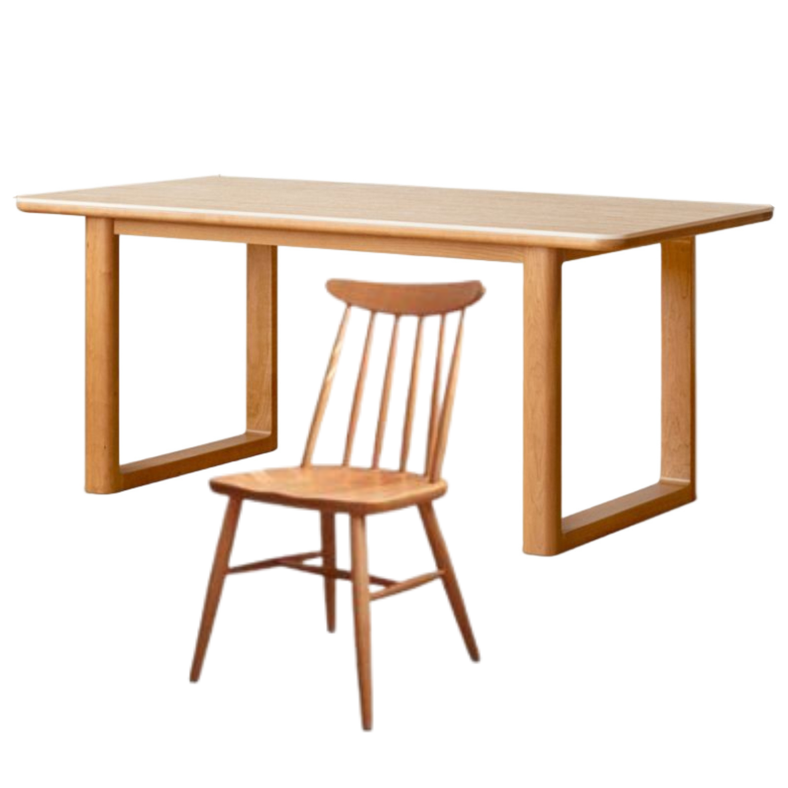 Cherry Solid Wood Retro Rock Board Dining Table