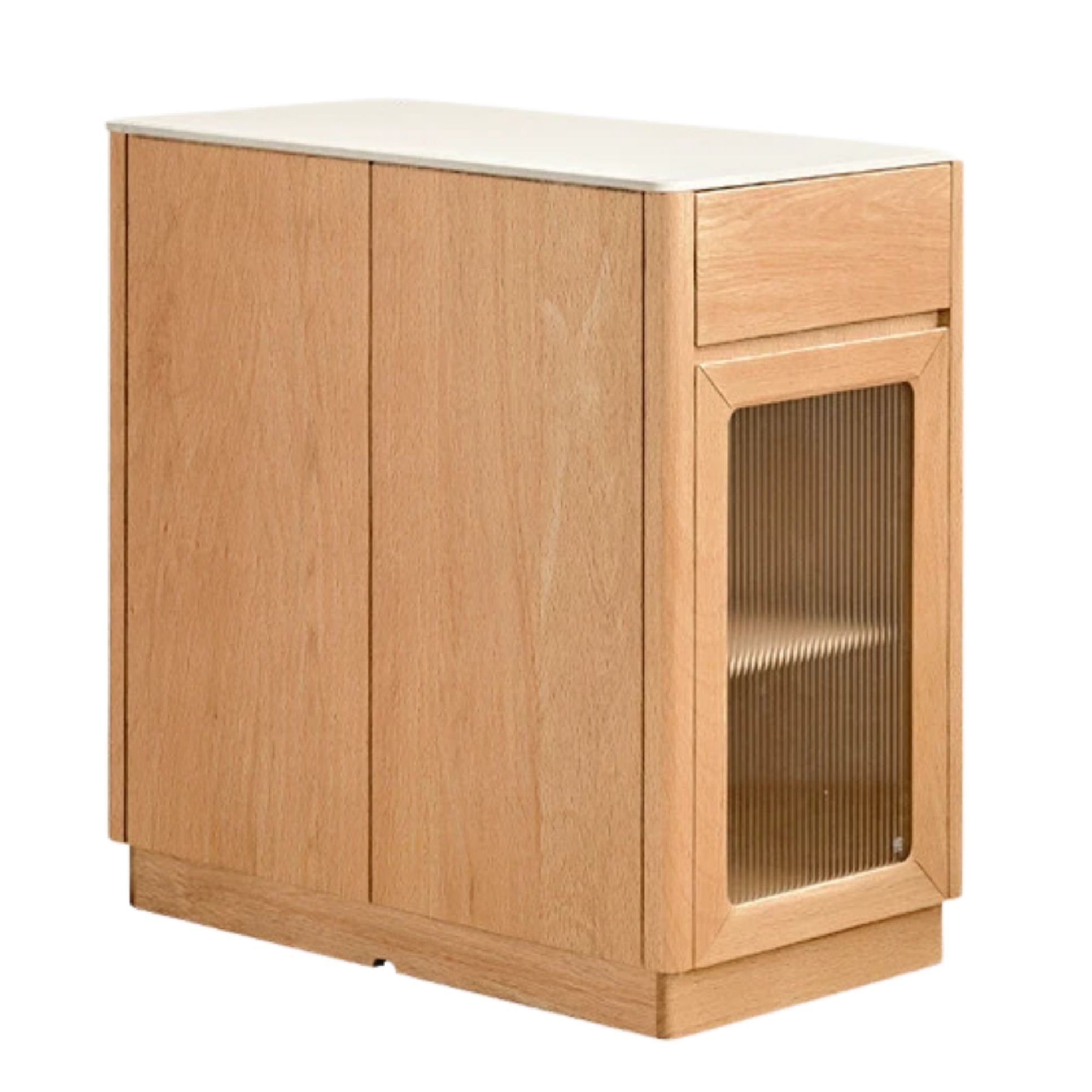 Oak, Beech Solid Wood Modern Rock Plate Island Table