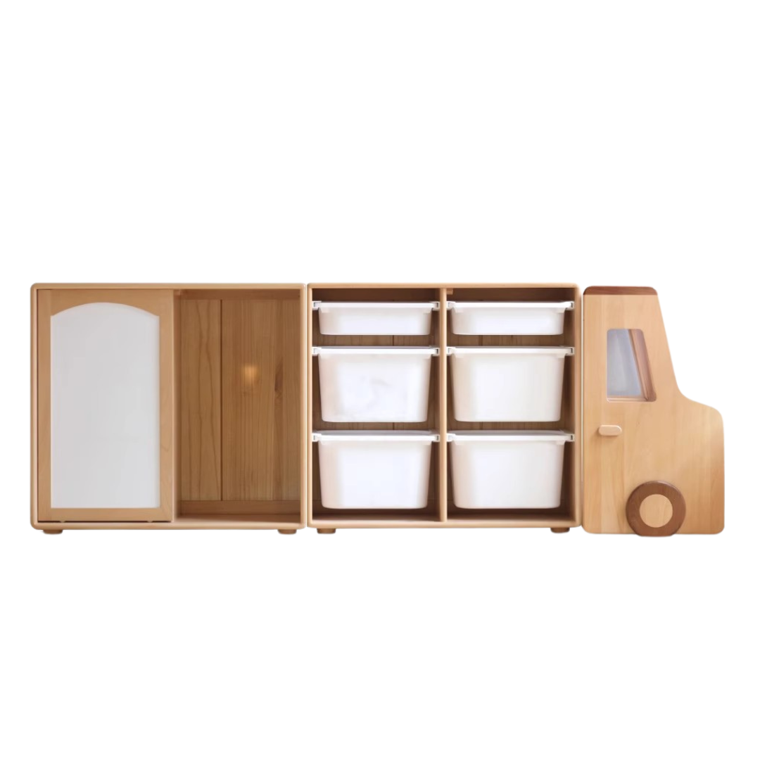 Beech solid wood Multi-functional car cabinet bookshelf storage