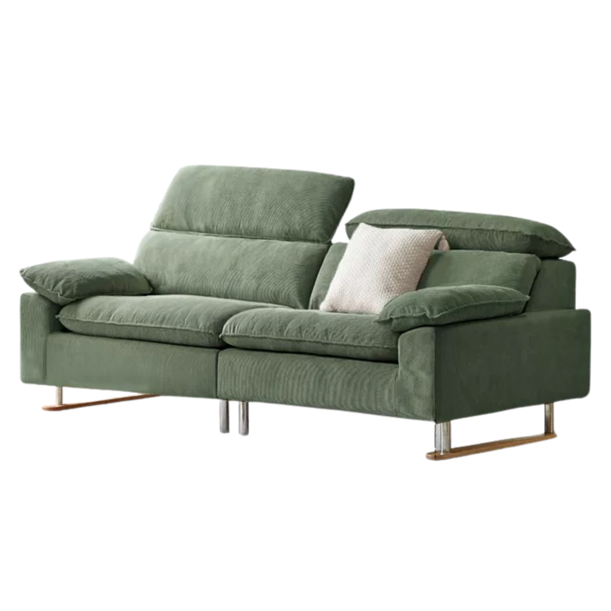 High-Back Corduroy Fabric Sofa with Removable Cover